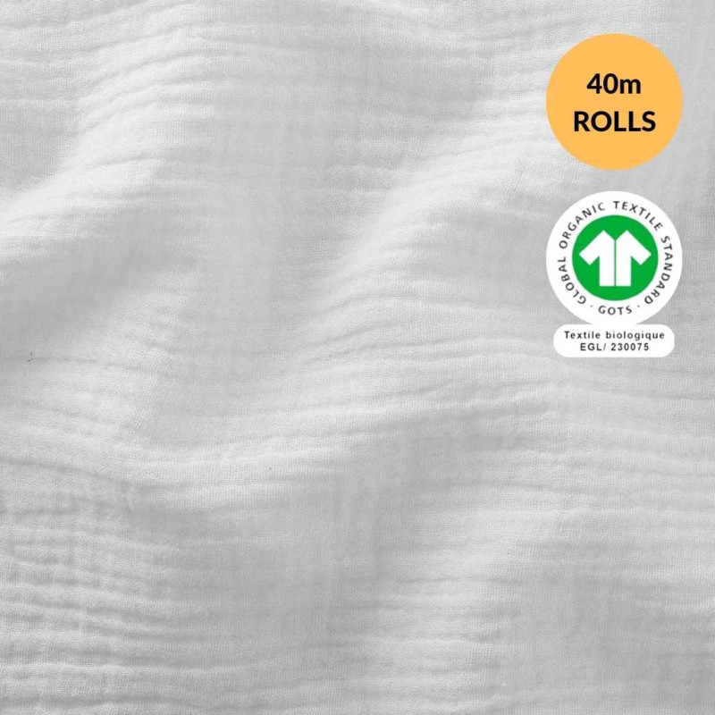 GOTS DG GAUFREE UNIE BLANC OPTIQUE 130 ROLL 40M